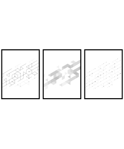 grafiki 3szt design geometria kreski plakaty tryptyk