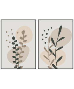 Rośliny liście grafiki dwa plakaty do mieszkania nowości w stylu boho